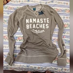 Gray 'Namaste Beaches' Long Sleeve Sweatshirt